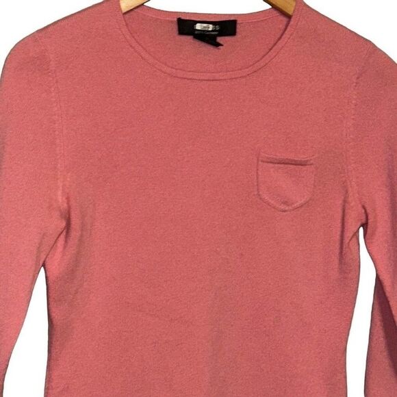 Express Light pink 100% cashmere long sleeve pullover lightweight sweater - Medi - Picture 3 of 3